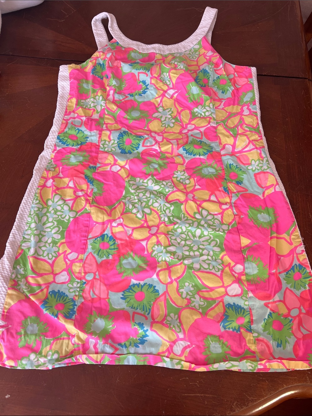 Vintage Lilly Pulitzer Neon Floral Tank Dress in Pink, Green & Yellow size 16